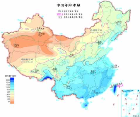 中国气候图降水量线（中国气候降水分布特点）
