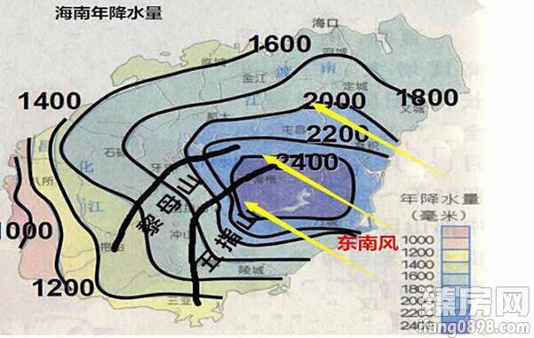 海南省地形气候降水图片