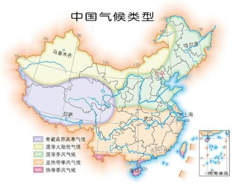 中国各省的气候地形